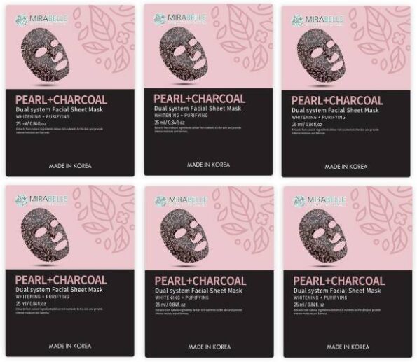 MIRABELLE PEARL CHARCOAL FACIALMASK (PACK OF 6) - 25 ML